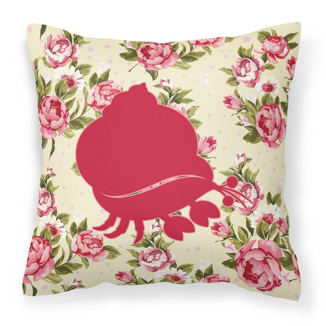 Hermit Crab Shabby Chic Yellow Roses  Fabric Decorative Pillow BB1102-RS-YW-PW1414 - the-store.com