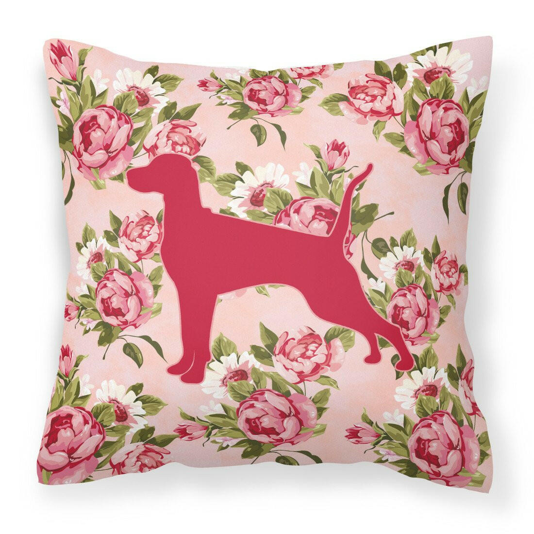 Pointer Shabby Chic Pink Roses  Fabric Decorative Pillow BB1105-RS-PK-PW1414 - the-store.com