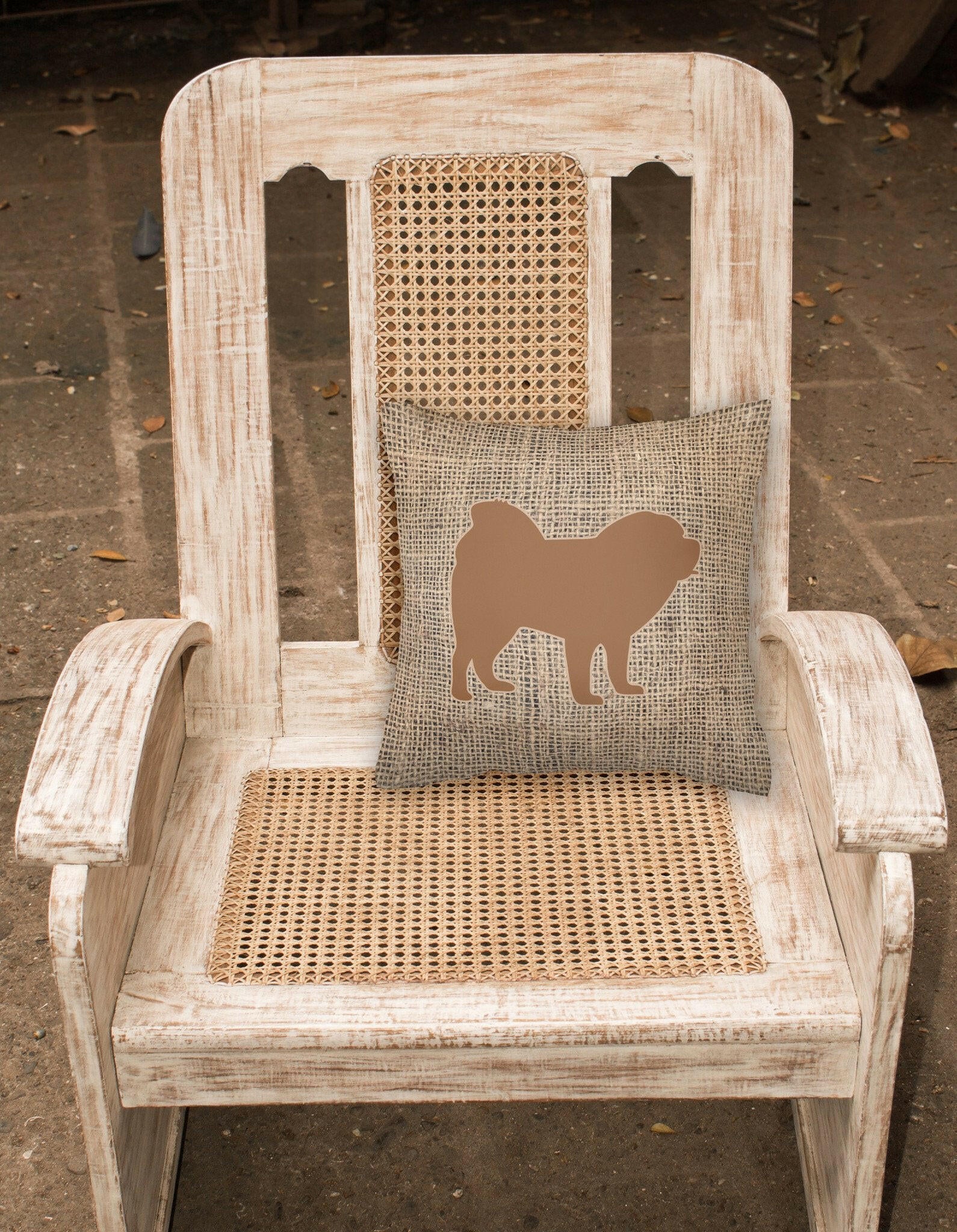Chow Chow Burlap and Brown   Canvas Fabric Decorative Pillow BB1106 - the-store.com