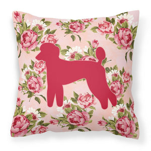Poodle Shabby Chic Pink Roses  Fabric Decorative Pillow BB1114-RS-PK-PW1414 - the-store.com