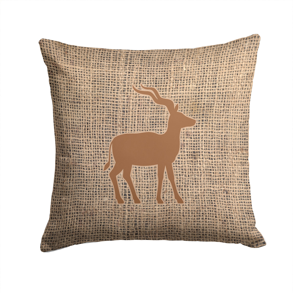 Deer Burlap and Brown   Canvas Fabric Decorative Pillow BB1121 - the-store.com
