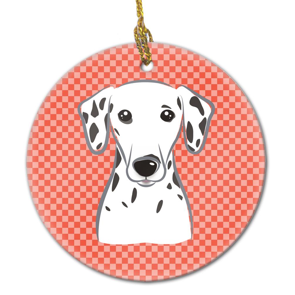 Caroline's Treasures Red Checkered Dalmatian Ceramic Ornament BB1131CO1