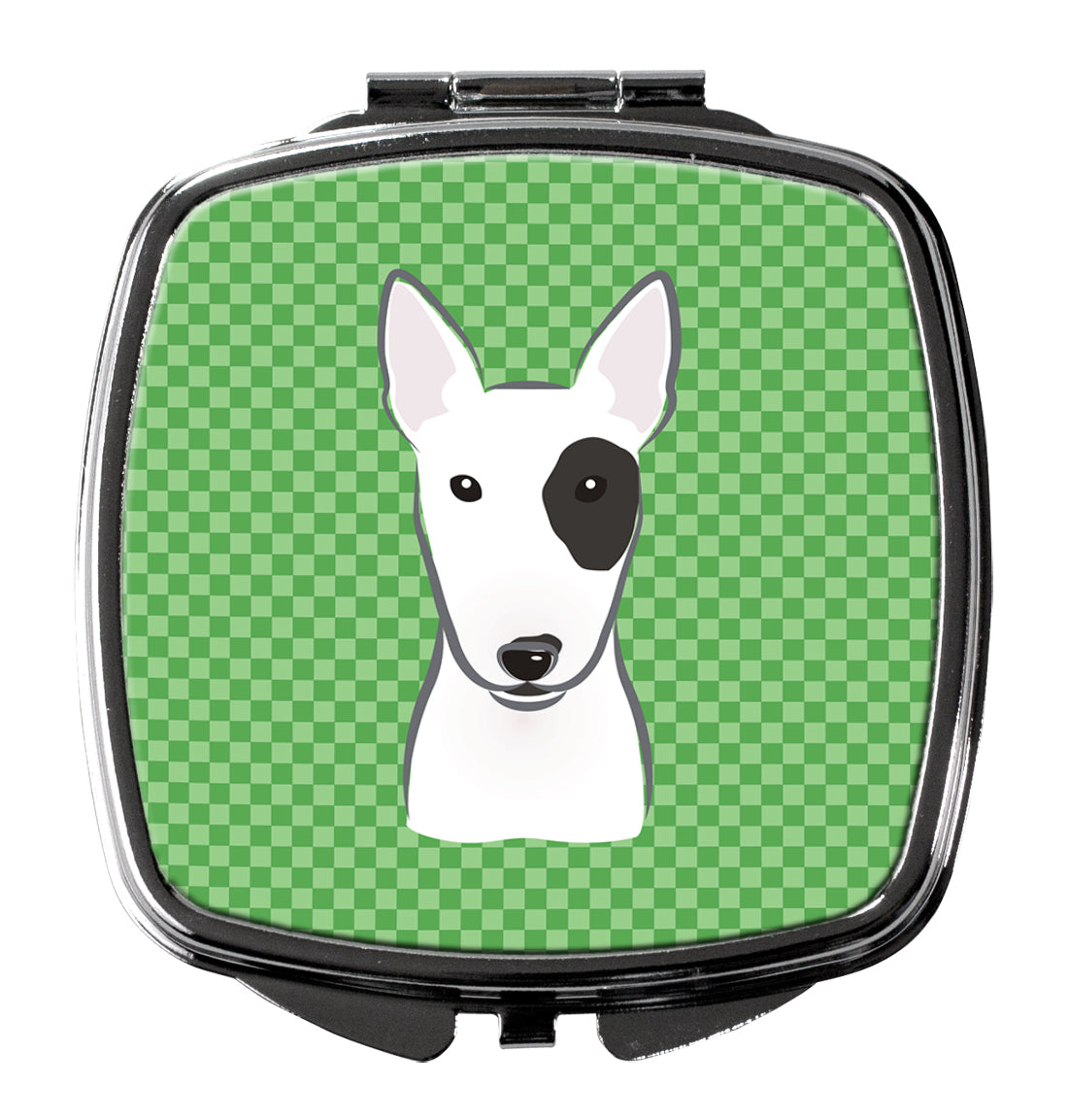 Green Checkered Bull Terrier Compact Mirror BB1132SCM