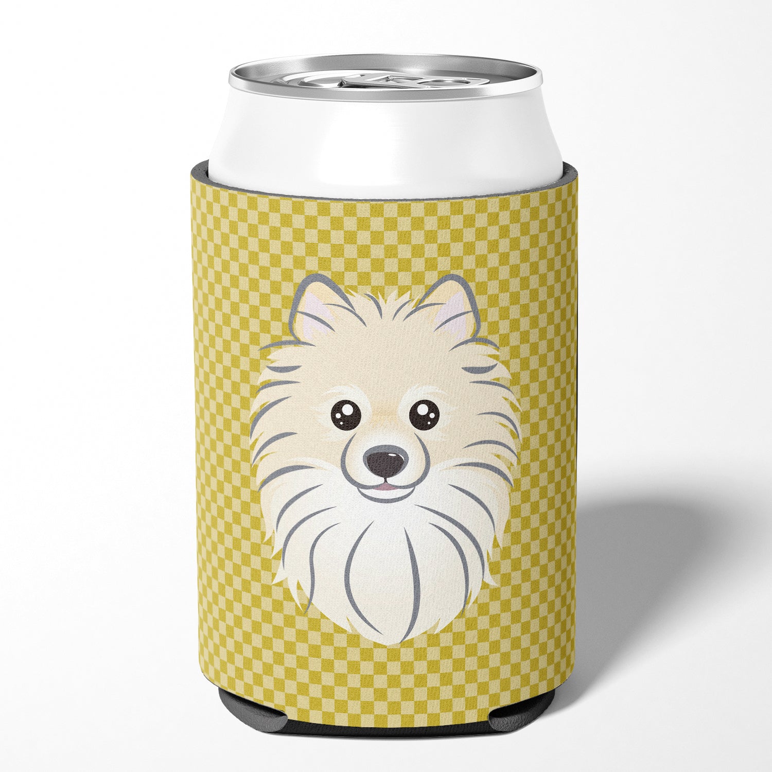 Tan Checkered Pomeranian Can or Bottle Hugger BB1135CC.