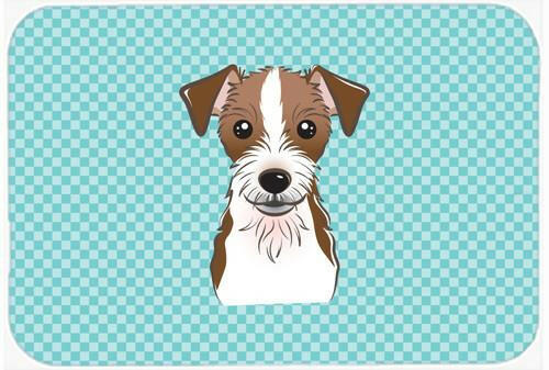 Checkerboard Blue Jack Russell Terrier Mouse Pad, Hot Pad or Trivet BB1140MP by Caroline&#39;s Treasures