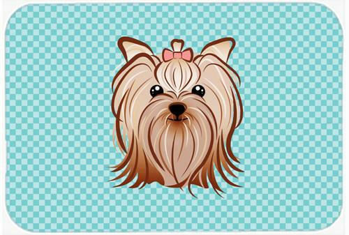 Checkerboard Blue Yorkie Yorkshire Terrier Mouse Pad, Hot Pad or Trivet BB1142MP by Caroline&#39;s Treasures