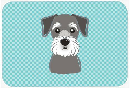 Checkerboard Blue Schnauzer Mouse Pad, Hot Pad or Trivet BB1144MP by Caroline&#39;s Treasures