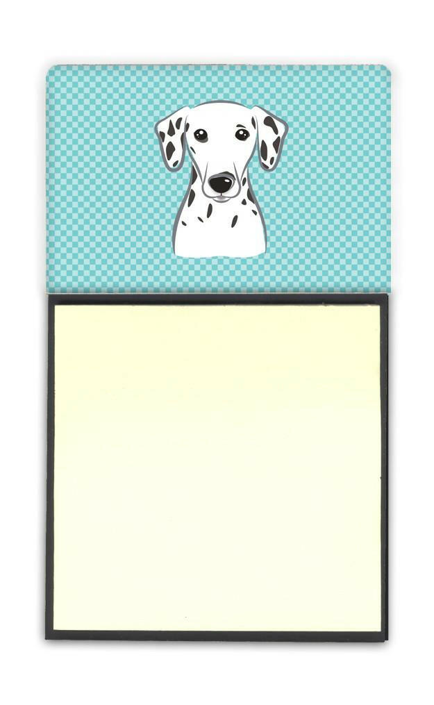 Checkerboard Blue Dalmatian Refiillable Sticky Note Holder or Postit Note Dispenser BB1148SN by Caroline&#39;s Treasures