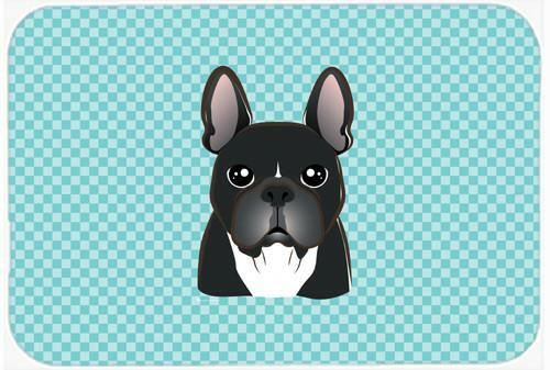 Checkerboard Blue French Bulldog Mouse Pad, Hot Pad or Trivet BB1165MP by Caroline&#39;s Treasures