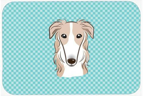Checkerboard Blue Borzoi Mouse Pad, Hot Pad or Trivet BB1166MP by Caroline&#39;s Treasures