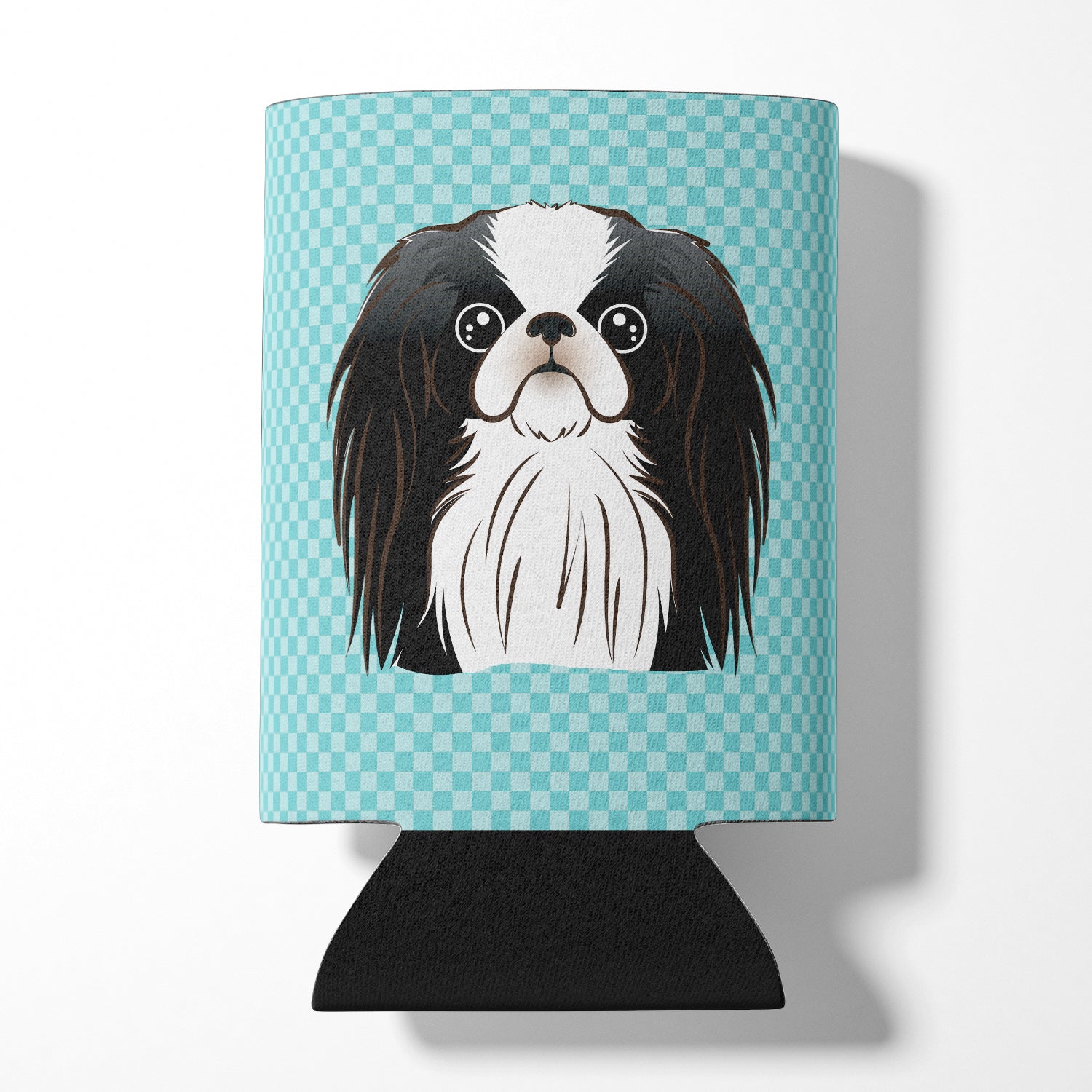Checkerboard Blue Japanese Chin Can or Bottle Hugger BB1168CC