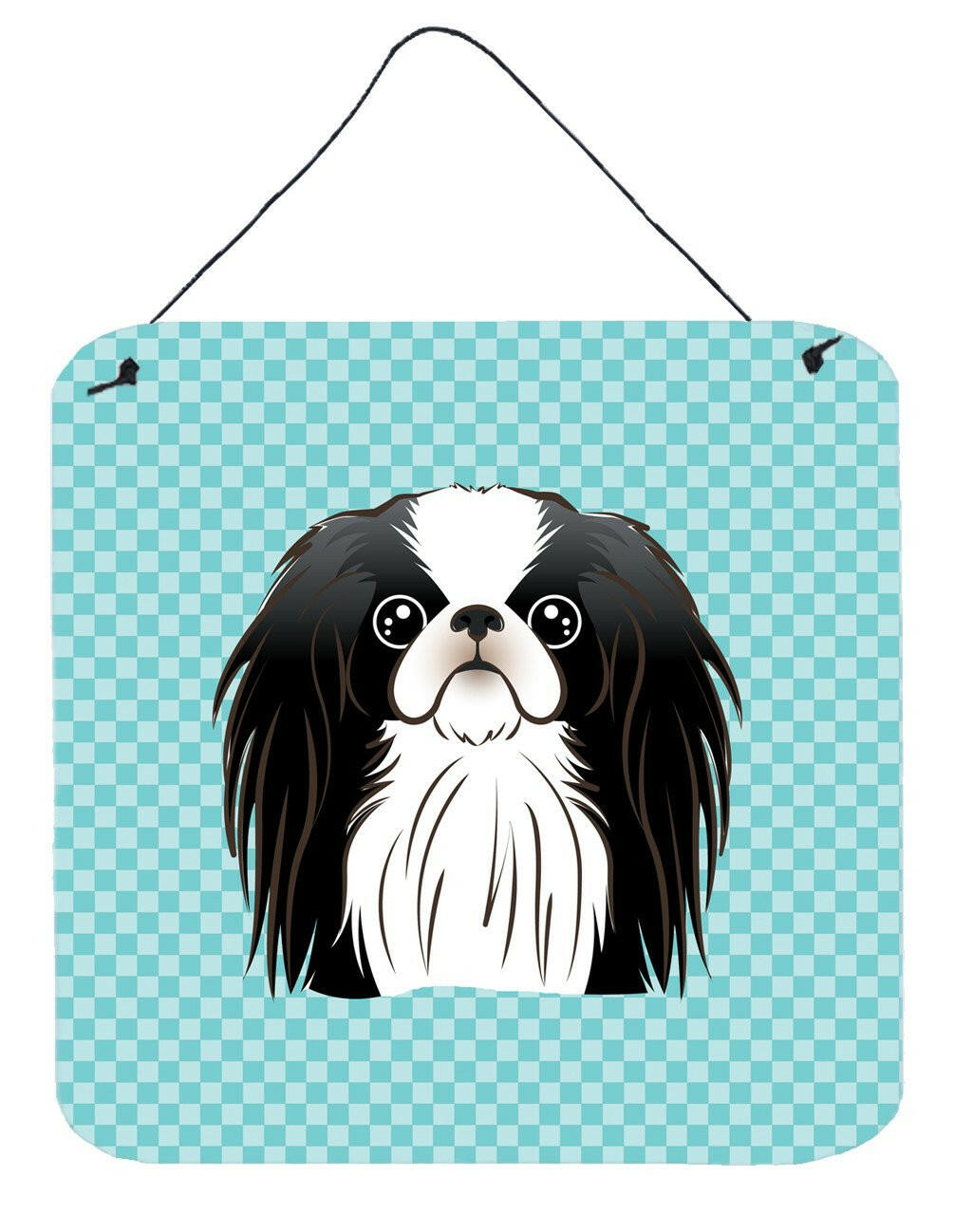 Checkerboard Blue Japanese Chin Wall or Door Hanging Prints BB1168DS66 by Caroline&#39;s Treasures