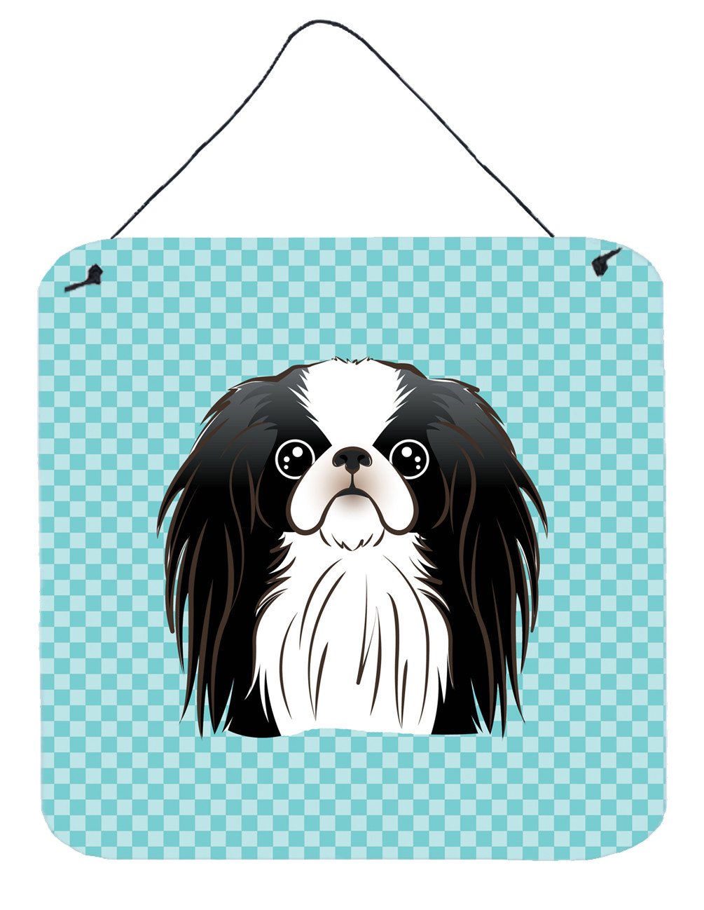 Checkerboard Blue Japanese Chin Wall or Door Hanging Prints BB1168DS66 by Caroline's Treasures