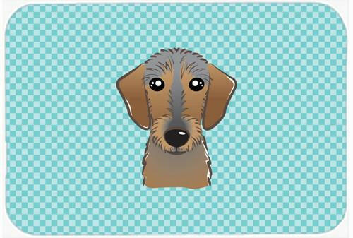 Checkerboard Blue Wirehaired Dachshund Mouse Pad, Hot Pad or Trivet BB1171MP by Caroline&#39;s Treasures