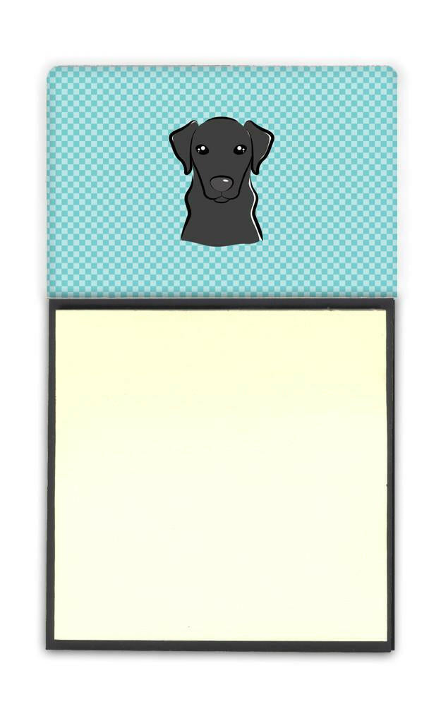 Checkerboard Blue Black Labrador Refiillable Sticky Note Holder or Postit Note Dispenser BB1173SN by Caroline&#39;s Treasures