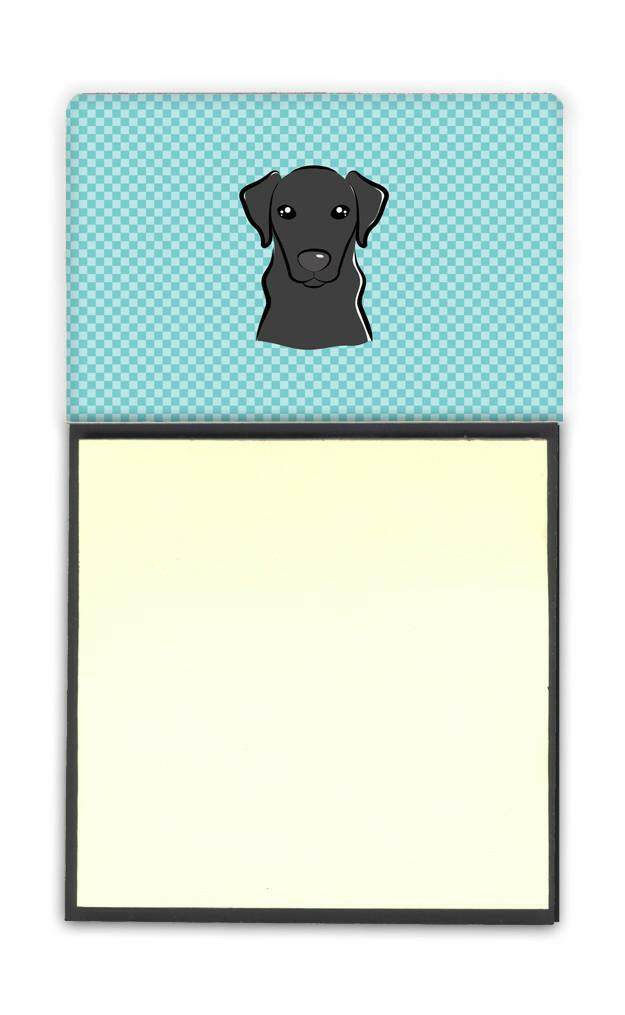 Checkerboard Blue Black Labrador Refiillable Sticky Note Holder or Postit Note Dispenser BB1173SN by Caroline's Treasures