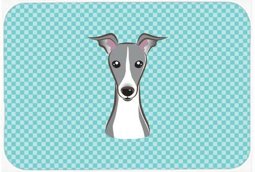 Checkerboard Blue Italian Greyhound Mouse Pad, Hot Pad or Trivet BB1174MP by Caroline&#39;s Treasures