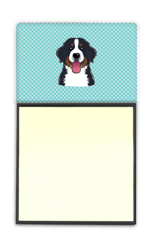 Checkerboard Blue Bernese Mountain Dog Refiillable Sticky Note Holder or Postit Note Dispenser BB1175SN by Caroline&#39;s Treasures