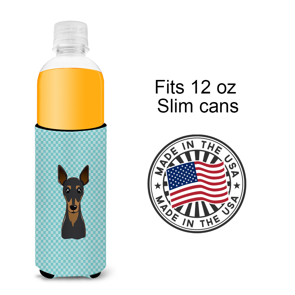 Checkerboard Blue Min Pin Ultra Beverage Insulators for slim cans BB1178MUK.