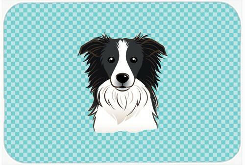 Checkerboard Blue Border Collie Mouse Pad, Hot Pad or Trivet BB1179MP by Caroline&#39;s Treasures