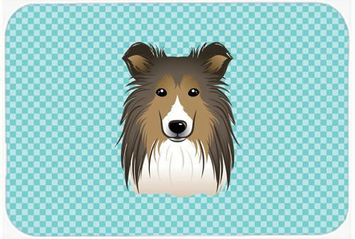 Checkerboard Blue Sheltie Mouse Pad, Hot Pad or Trivet BB1180MP by Caroline&#39;s Treasures