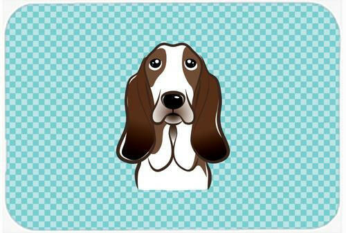 Checkerboard Blue Basset Hound Mouse Pad, Hot Pad or Trivet BB1181MP by Caroline's Treasures