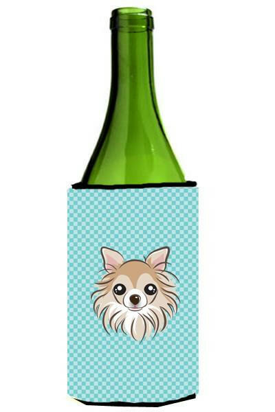 Checkerboard Blue Chihuahua Wine Bottle Beverage Insulator Hugger BB1189LITERK by Caroline&#39;s Treasures