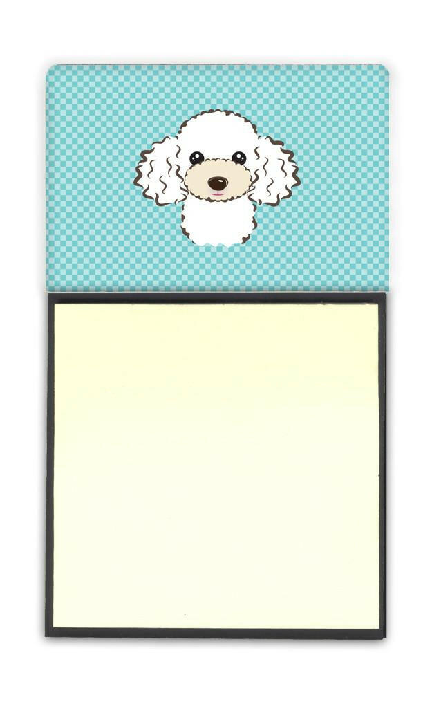 Checkerboard Blue White Poodle Refiillable Sticky Note Holder or Postit Note Dispenser BB1195SN by Caroline&#39;s Treasures