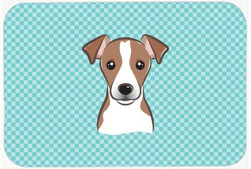 Checkerboard Blue Jack Russell Terrier Mouse Pad, Hot Pad or Trivet BB1198MP by Caroline&#39;s Treasures