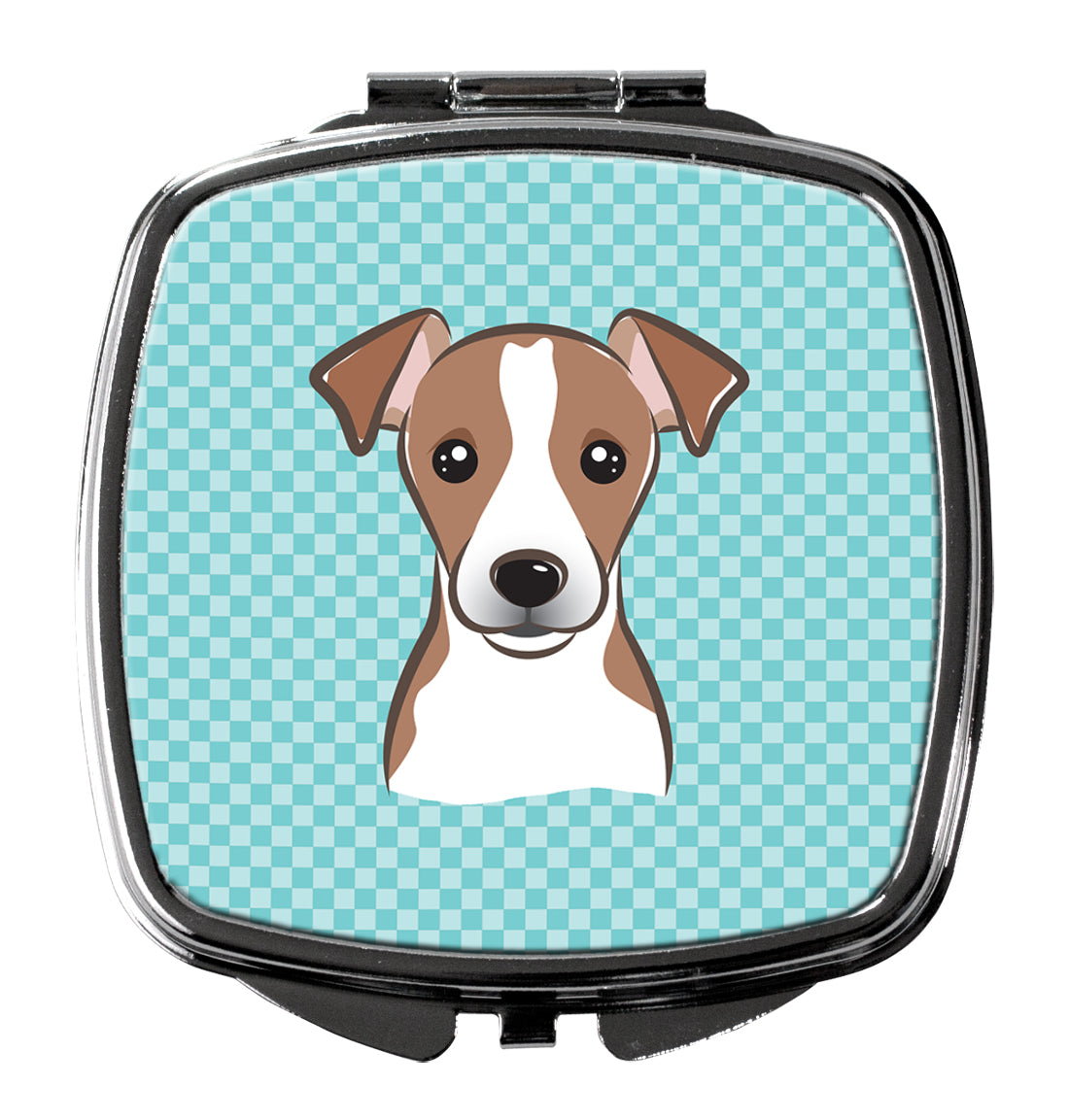 Checkerboard Blue Jack Russell Terrier Compact Mirror BB1198SCM  the-store.com.