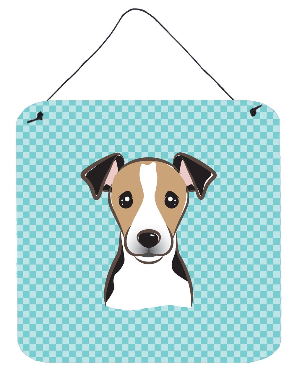 Checkerboard Blue Jack Russell Terrier Wall or Door Hanging Prints BB1199DS66 by Caroline&#39;s Treasures