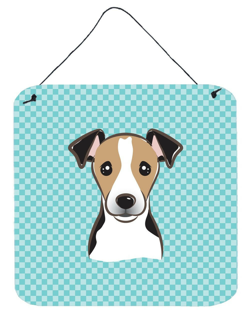 Checkerboard Blue Jack Russell Terrier Wall or Door Hanging Prints BB1199DS66 by Caroline's Treasures