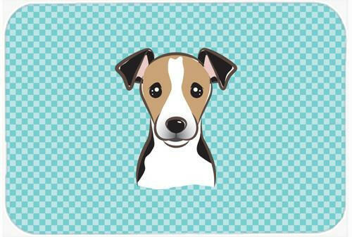 Checkerboard Blue Jack Russell Terrier Mouse Pad, Hot Pad or Trivet BB1199MP by Caroline&#39;s Treasures