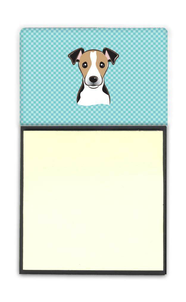 Checkerboard Blue Jack Russell Terrier Refiillable Sticky Note Holder or Postit Note Dispenser BB1199SN by Caroline&#39;s Treasures