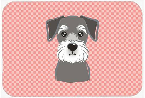 Checkerboard Pink Schnauzer Mouse Pad, Hot Pad or Trivet BB1206MP by Caroline's Treasures