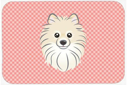 Checkerboard Pink Pomeranian Mouse Pad, Hot Pad or Trivet BB1207MP by Caroline&#39;s Treasures