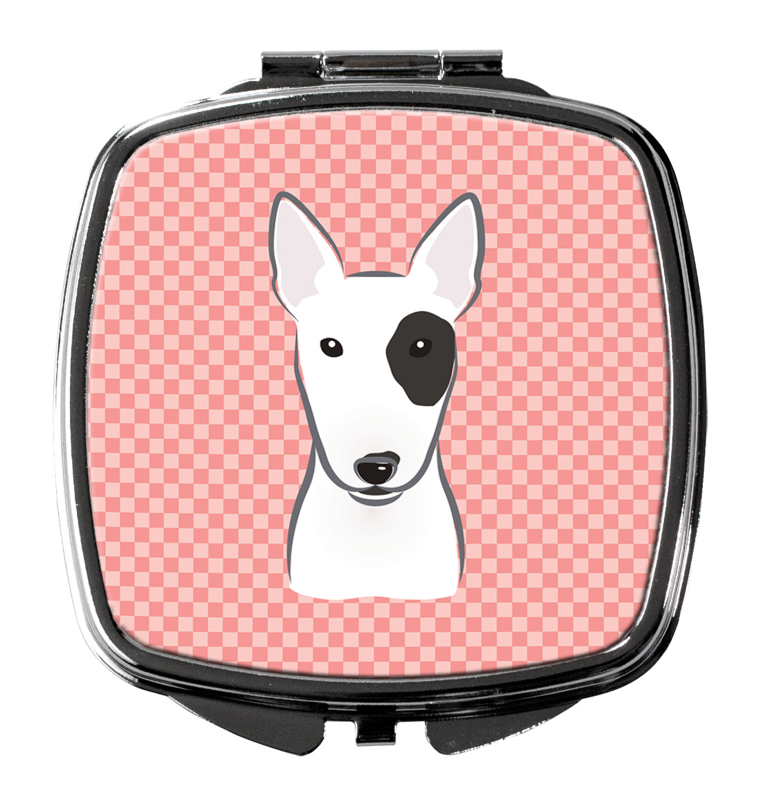 Checkerboard Pink Bull Terrier Compact Mirror BB1209SCM  the-store.com.