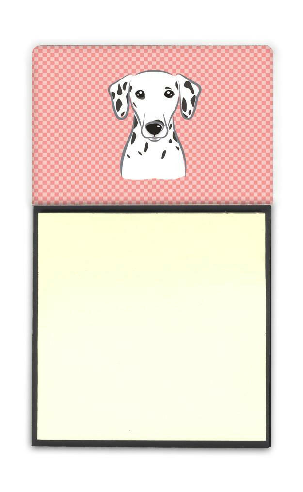 Checkerboard Pink Dalmatian Refiillable Sticky Note Holder or Postit Note Dispenser BB1210SN by Caroline's Treasures