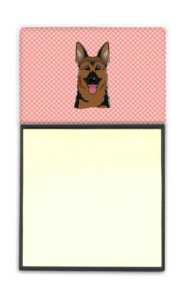 Checkerboard Pink German Shepherd Refiillable Sticky Note Holder or Postit Note Dispenser BB1211SN by Caroline&#39;s Treasures