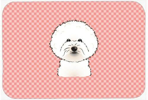 Checkerboard Pink Bichon Frise Mouse Pad, Hot Pad or Trivet BB1217MP by Caroline&#39;s Treasures