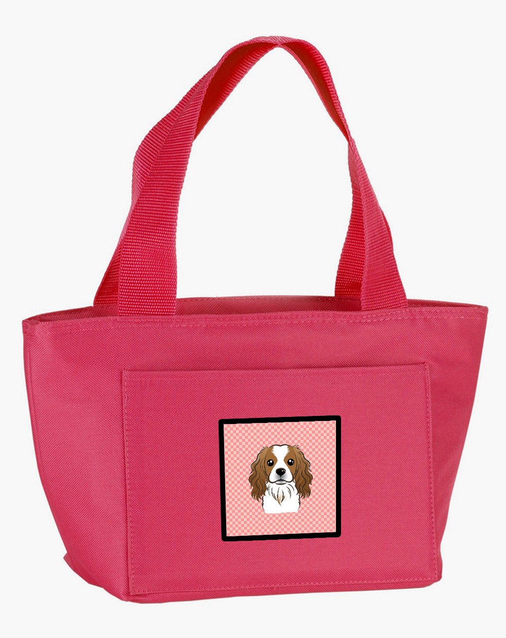 Checkerboard Pink Cavalier Spaniel Lunch Bag BB1224PK-8808 by Caroline&#39;s Treasures