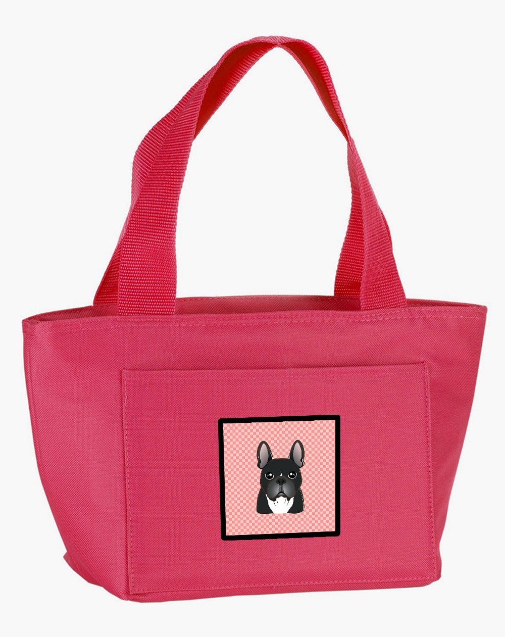 Checkerboard Pink French Bulldog Lunch Bag BB1227PK-8808 by Caroline&#39;s Treasures