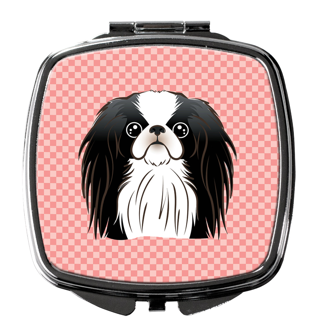 Checkerboard Pink Japanese Chin Compact Mirror BB1230SCM  the-store.com.