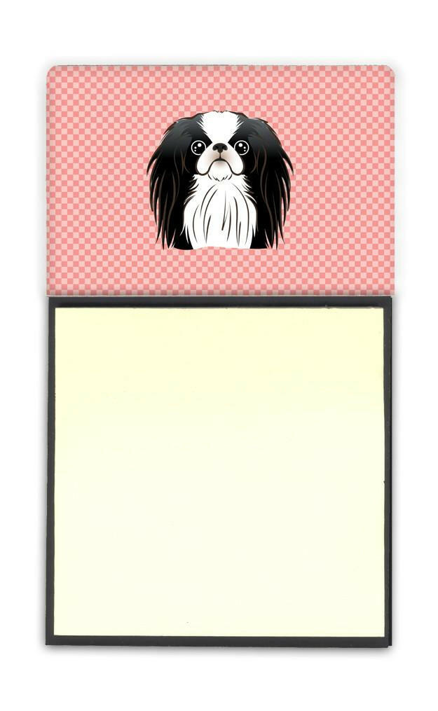 Checkerboard Pink Japanese Chin Refiillable Sticky Note Holder or Postit Note Dispenser BB1230SN by Caroline&#39;s Treasures
