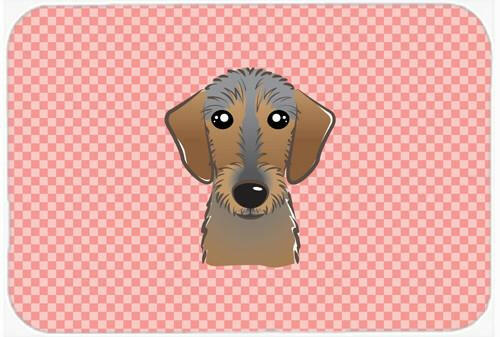 Checkerboard Pink Wirehaired Dachshund Mouse Pad, Hot Pad or Trivet BB1233MP by Caroline&#39;s Treasures