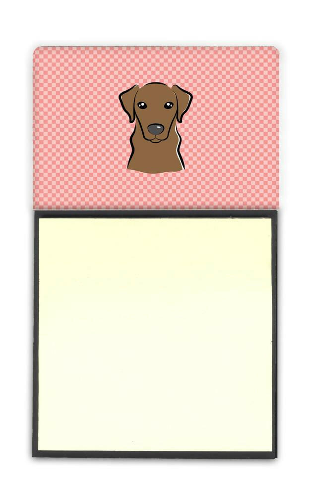 Checkerboard Pink Chocolate Labrador Refiillable Sticky Note Holder or Postit Note Dispenser BB1234SN by Caroline&#39;s Treasures