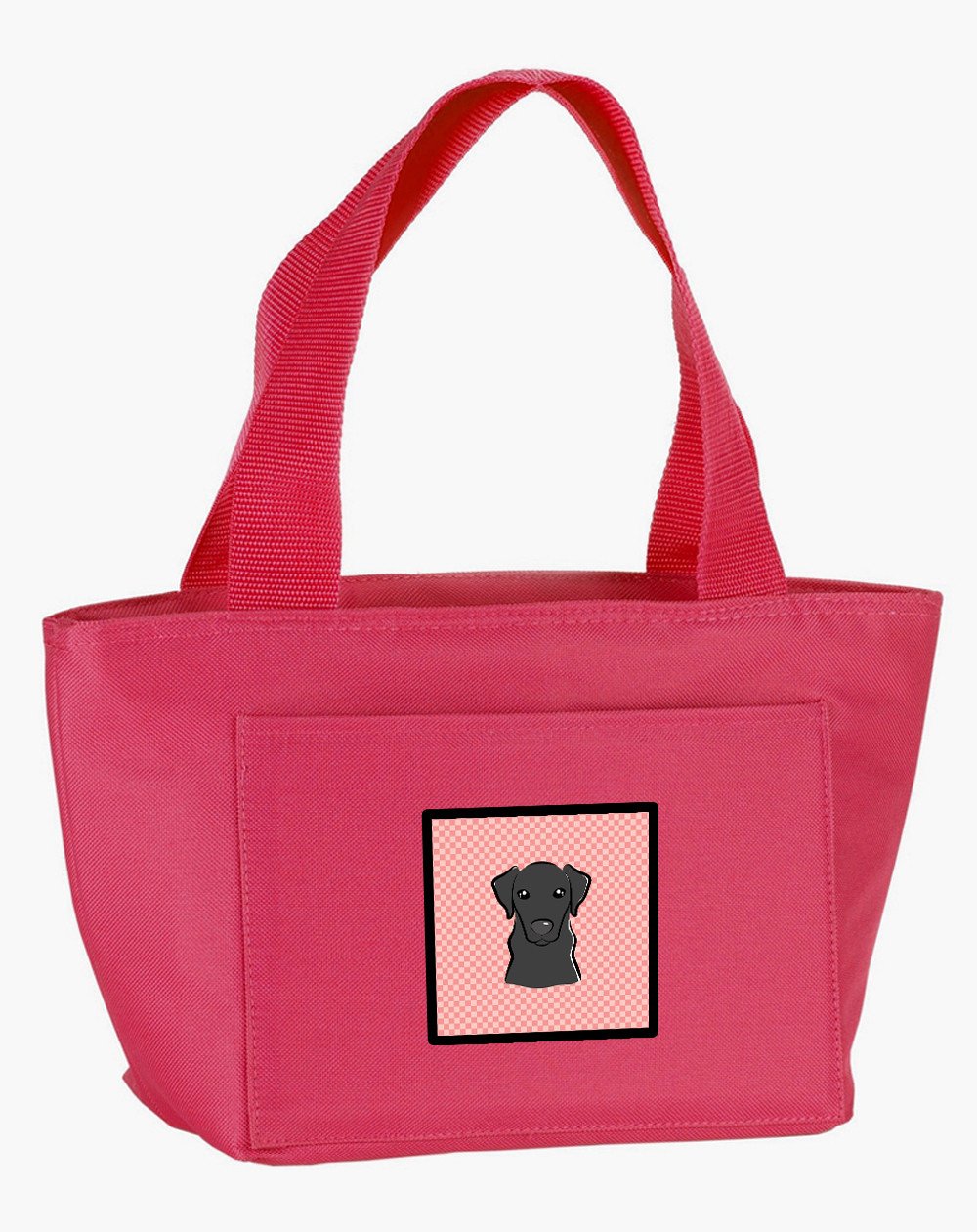 Checkerboard Pink Black Labrador Lunch Bag BB1235PK-8808 by Caroline&#39;s Treasures