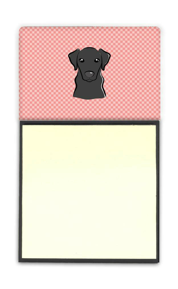 Checkerboard Pink Black Labrador Refiillable Sticky Note Holder or Postit Note Dispenser BB1235SN by Caroline&#39;s Treasures