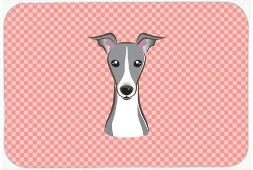 Checkerboard Pink Italian Greyhound Mouse Pad, Hot Pad or Trivet BB1236MP by Caroline&#39;s Treasures