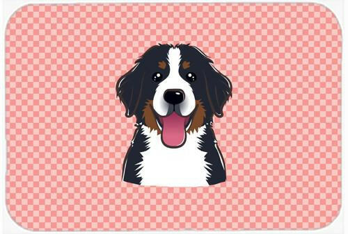 Checkerboard Pink Bernese Mountain Dog Mouse Pad, Hot Pad or Trivet BB1237MP by Caroline&#39;s Treasures